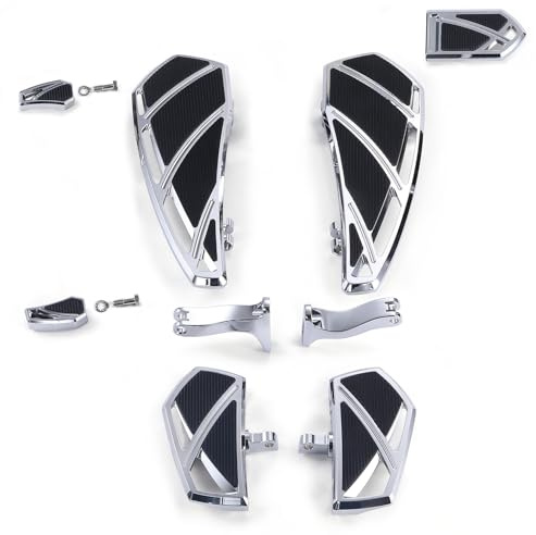 Phantom Floorboards Kit marchepieds pour Harley Touring Street Glide, Electra Glide, Road King, Road Glide, Softail (chromé, sans levier de frein)