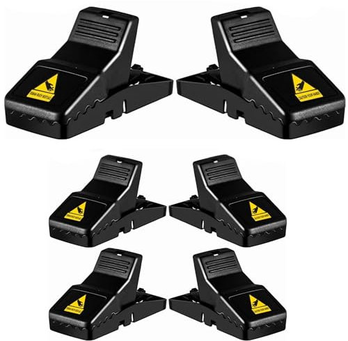 Trampas para Ratas Grandes Reutilizables De Alta Resistencia. Cepos Ratas Grandes Potente Y Eficaz Lavable para Interiores Y Exteriores. (2 Trampas Grandes Ratas + 4 Trampas Pequeñas Ratones)