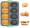 QOUBNIC Molde de Silicona, Molde para Hornear Pan de Silicona con 8 Cavidades, Moldes de Antiadherente Moldes Bizcocho