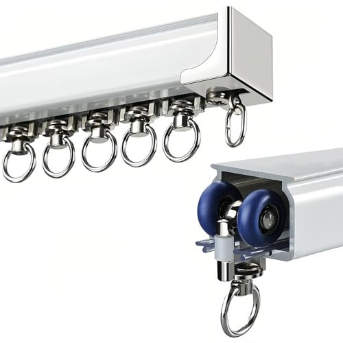 Vorhangschiene für Deckenmontage und Wandbefestigung für Schiebegardinen, Raumteilervorhangstange für Duschvorhang, Krankenhausfenster, Trennwände, Deckeninstallation u