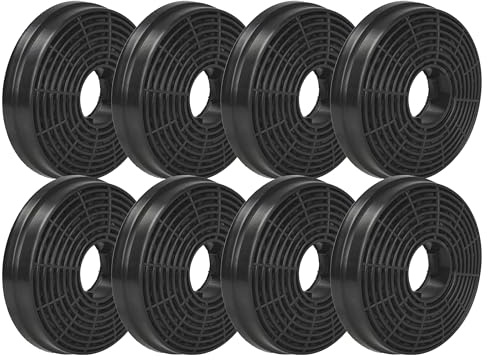 vhbw 8x Aktivkohlefilter kompatibel mit Respekta CH 22098 IXA | CH 22078 IXB, CH 3100 GISS, CH 3100 GIS Dunstabzugshaube - 10,5 cm