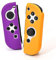 DLseego Housse de Protection Compatible avec Switch/OLED,Silicone Souple Switch Joy-C Manche Contrôleur Coque TPU Anti-Scratch Grips Étui,Orange+Violet