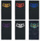 6er Set Multifunktionstuch Skull, Bunte Totenkopf & Gespenster Design, Schlauchschal für Motorrad, Skifahren, Halloween, Outdoor, Farben: Blau, Rot, Gelb, Grün, Lila und Bunt