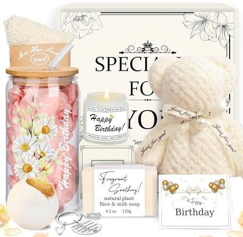 GemsLives Birthday Gifts for Women Her - Unusual Birthday Hampers Pamper Self Care Gifts Relaxation Bath Sets for Mum Wife Daughter Sister Girlfriend