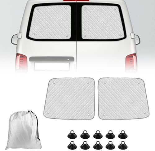 Sonnenschutz Heckscheibe Auto Kompatibel mit VW T5 T6 2003–2024, Doppeltüren Sonnenschutz Interne Thermomatte Heckscheibenblende Fenster Sichtschutz UV-Schutz