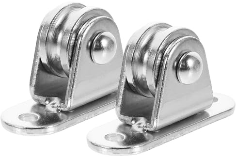 HOMOCONO 2 Stück Fahnenmast Seilzug Stahlrolle mit Hebewirbelhaken und Seilzugbefestigungen Eisen Pulley Blocks für Schwimmbad und Vorhangmontage
