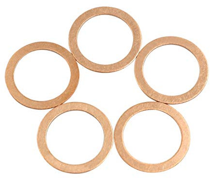 sourcing map 5 Stücke 24mm 32mm Flach Unterlegscheiben Dichtung Kupferringe Dichtringe