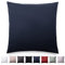 Blumtal Mako Satin Kissenbezug 80x80 Baumwolle Dunkelblau - 2er Set Kissenbezüge aus 100% Baumwolle - Edle Glanzoptik & Reißverschluss - Satin Kissenbezug für Kopfkissen 80x80 & Sofakissen