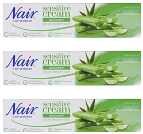 Nair Hair Removal Cream Packs of 3 (Sensitive (Camellia Oil 80ml) Pack of 3)