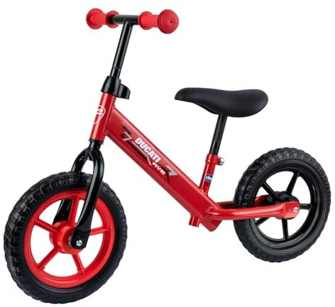 Chicco Ducati Monster Laufrad, Kinderfahrrad ohne Pedale für Balance, mit verstellbarem Lenker und Sattel, max. 25 kg, 60 cm, rot, 2-5 Jahre.