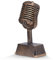 Cyrank Retro Mikrofon Requisiten Modell, Classic Stil Mikrofon Prop, Gefälschte Vintage Mikrofon Prop Modell Mit Ständer, Fake Mikrofon, Schmiedearbeiten Mikrofon Retro Vocal Miniatur Dekoration