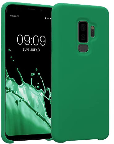 kwmobile Hülle kompatibel mit Samsung Galaxy S9 Plus Hülle - Silikon Handy Case - Handyhülle weiche Oberfläche - kabelloses Laden - Pixie Green