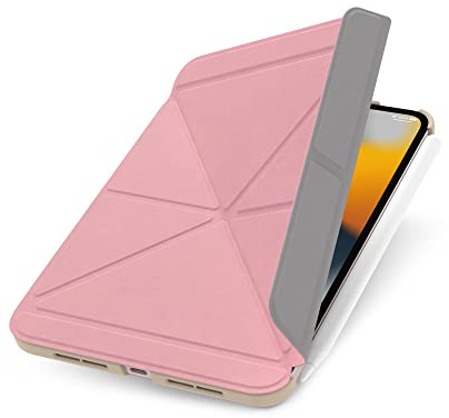 Moshi VersaCover Case Compatible with iPad Mini 6 2021 (8.3-inch), 3-Viewing Options, Auto Sleep/Wake, Support Apple Pencil Charging, Sakura Pink