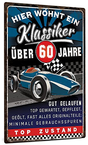 Putuo Decor 60. Geburtstag deko Metallschild, geschenke für männer zum 60, lustiges vintage Metallschild Geschenke für Freunde, Familie, 20x30cm