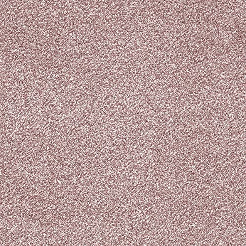 Velours Teppichboden Meterware Rosa Teppich Auslegware in 400 und 500 cm Breite Saxony Teppichboden ideal für Schlafzimmer (4 m x 6.5 m)