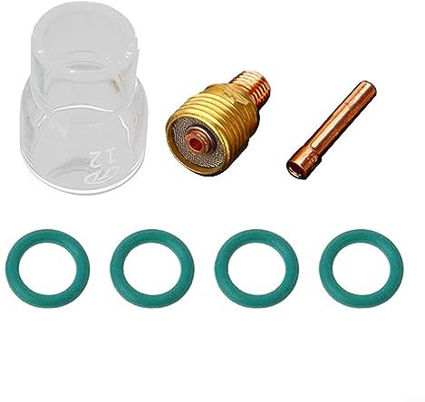 DAZZLEEX 1 Satz Glas Schild Tasse Und Gas Objektiv Kit Für WP-9/20/25 Serie Wig Schweißbrenner Mit 4 O-Ringen, 2,4 mm