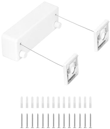 QWORK® stendibiancheria retrattile da 4.2 m, Stendibiancheria a parete, Bianco, Due linee, Per balconi, Bagno