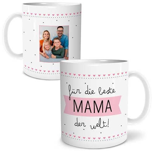 OWLBOOK® Personalisierte Geschenke Fototasse für Mama individuell mit Text und Foto Tasse personalisiert mit eigenen Fotos Geschenke zu Weihnachten Geburtstag - Rechteck Keramik 300 ml