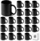ShyaWorld 36 Tazas negras de cerámica 370ml presentada en caja individual. Aptas para microondas y lavavajillas. (Negro, 36)