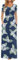 AUSELILY Damen Kurzarm Sommer Casual Long Maxi Kleider mit Taschen Grüne Blattblüte XL