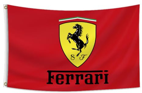 boyiflag Bandiera auto da corsa per Ferrari 0,9 x 1,5 m, arazzo per garage, dormitorio, stanza della grotta, decorazione universitaria