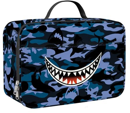 Clastyle Bolsa Termica Porta Alimentos Bebe Monstruos Bolsa Almuerzo Infantil Niños Portátil Bolsa Comida para Viaje Picnic Guarderia,Tiburón Sonriente