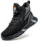 Scarpe Antinfortunistiche Uomo Alte Scarpe da Lavoro Donna Leggere e Comode con Punta in Acciaio Scarpe Sicurezza Traspiranti 8081 Nero/44