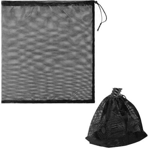 LICQIC Water Pump Bag, Pond Filter Mesh, Water Filter Net Cover with Drawstring, 1 Pcs 47 x 47 cm, Black