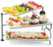 Lifewit 3-stufiges Serviertablett für Partyzubehör, 36x17cm Servierplatte zum Anrichten von Speisen, weiße wiederverwendbare, Tabletts Obstschale für Gemüse, Obst, Kekse, Desserts, Schwarz