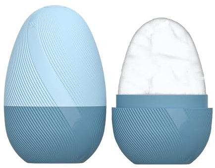 Kzouenzu Ice Roller, Ice Roller Gesicht, Eis Gesichtsroller Silikon Wiederverwendbares, Gesicht Straffung, Hautpflege, Verbessert Die Hautelastizität [Blau]