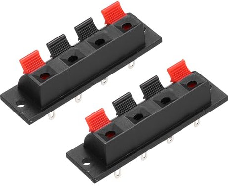 sourcing map 4 Way Spring Terminal Clip Push Release Connector Plate Jack Socket Speaker Terminal Strip Block Speaker Jointing Clamp Test Clip WP4-7 2Pcs