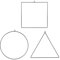 3er Set Dekoring zum Hinhängen, Geometrischer Kranz aus Metal, Kreis-Dreieck-Quadrat, Hängende Dekoration, Herstellung von Tischkranz-Dekorationen für Hochzeiten, Metallring-Mittelstücke (Schwarz)