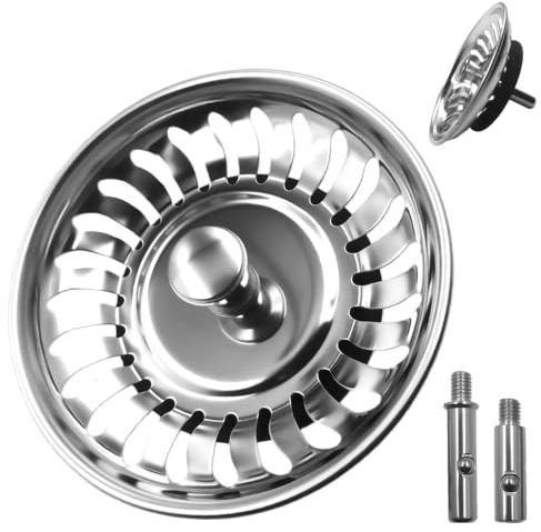 Diameter 80 mm Sink Strainer Basket Stainless Steel Universal Height-Adjustable Sink Stainless Steel Strainer Basket Drain Plug for Sink Kitchen Strainer Basket Valve Sink