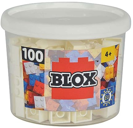 Simba 104114113 Blox 4-Stud White Building Blocks Set (100-Piece)