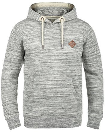 Solid SDKevin Herren Kapuzenpullover Hoodie Pullover mit Kapuze Kordelzug Rippbündchen Kängurutasche Baumwollmischung Regular fit, Größe:S, Farbe:Light Grey Melange (8242)