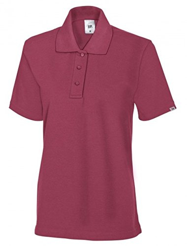 BP 1648-181-182-2XL Poloshirt für Frauen, 1/2 Ärmel, Polokragen mit Knopfleiste, 64 cm, 220,00 g/m² Stoffmischung, Brombeere, 2XL