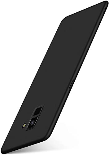 moex Alpha Case für Samsung Galaxy A8 (2018) Hülle Ultra Dünn, Schutzhülle mit erhöhtem Kameraschutz, Slim Cover Hardcase Backcover, Dünnste Handyhülle Minimalistisch, Matt Schwarz