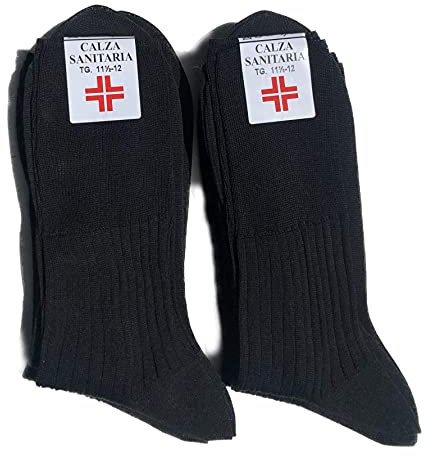 Lucchetti Socks Milano 6 PAIA calze da uomo sanitarie filo di scozia 100% cotone rimagliate Made in Italy (IT, Numero, 39, 42, Regular, Regular, Nero)