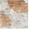 Tapete selbstklebend - Shabby Backstein Wand - Fototapete Quadrat 192x192 cm