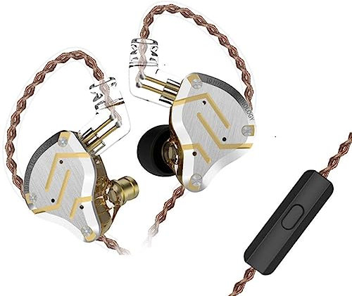 Yinyoo KZ ZS10 Pro Auriculares con Cable 4BA 1DD, IEM HiFi para Gaming, Auriculares in Ear con Micrófono, Cubierta de Aleación de Aluminio en Oído, Cable de 2 Pines Jack 3,5 mm