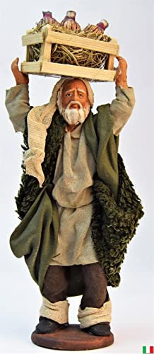 Original homme avec maison de flasques en terre cuite 12 cm