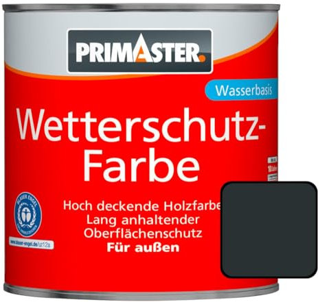 Primaster Wetterschutzfarbe RAL 7016 10 m² 750 ml anthrazitgrau für Außen