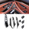HommyFine Innentürgriff Ersatztürgriff Innentür Ersatzgriff Set kompatibel mit BMW 5er Serie F10 F11Türgriff Innen (Kohlefaser Schwarz)