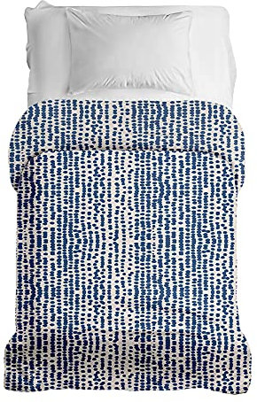 Gravity Gewichtsdecke Bezug - Schlaufen Bezugssystem mit Reißverschluss Baumwolle Deckenbezug für Erwachsene/Jugendliche Größe 135x200 cm Boho blau weiß