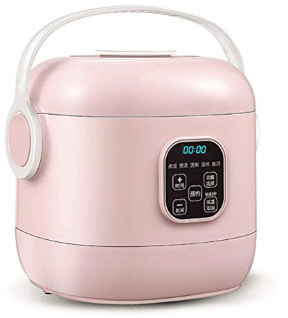Munti-Funzione 2L Cuociriso Mini Multicooker Portatile con Fodera Interna Antiaderente per Zuppa Porridge di Carne Stewpot Casa Torta e Yogurt Maker,Rosa