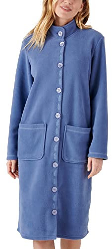Damart Abito da Camera in Pile Termico a Maniche Lunghe Vestaglia, Blu Lavanda, XL Donna