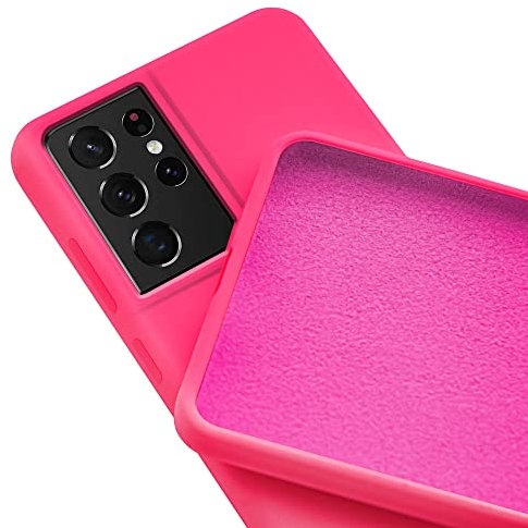 N NEWTOP Custodia Cover Compatibile per Samsung Galaxy S21 Ultra, ORI CASE Guscio TPU Silicone Semi Rigido Colori Microfibra Interna Morbida Protezione Anti Urto (Fucsia)