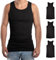 RØDER Premium 3er Pack • Unterhemd Herren• 100% gekämmte Baumwolle • Weiss • Schwarz • (S-3XL) • Tanktop (Schwarz,XXL)