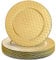 Lyellfe Set of 12 Gold Charger Plates, 13 Inch Decorative Chargers for Dinner Plates, Plastic Round Charger Service Plates for Wedding, Party, Anniversary, Diamond Pattern