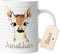 timalo® Tasse Tiere mit Namen personalisiert | Reh Wunschname Geschenk zur Einschulung, Weihnachten, Nikolaus für Kinder Aquarell Rehkitz | mug-t-24